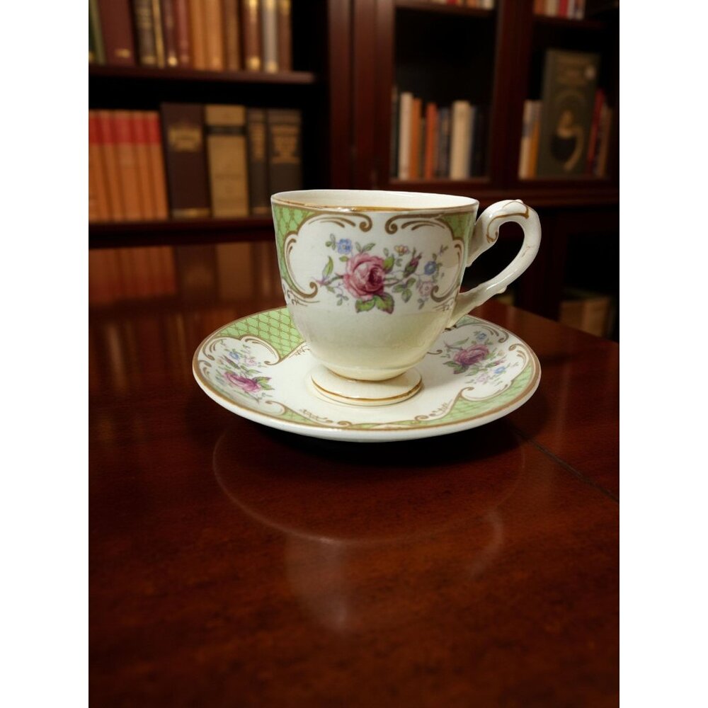 Vintage Myott Staffordshire England Porcelain Teacup Saucer